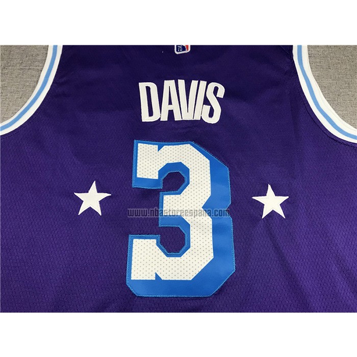 Camiseta Los Angeles Lakers Anthony Davis NO 3 Ciudad Edition 2021-22 Violeta